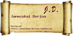 Janecskai Dorina névjegykártya